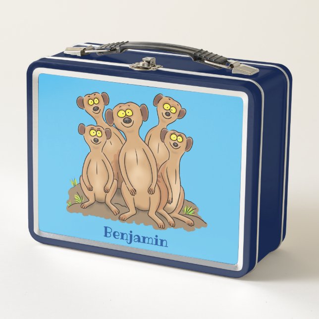 Lunch Box Drôle dessin de la famille meerkat (Devant)