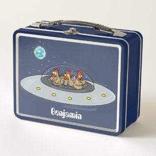 Lunch Box Drôle poule dans l'espace dessin animé