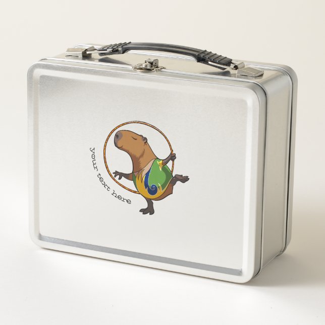 Lunch Box Drôle Rhythmique Gymnaste Hoop Cartoon Capybara (Devant)