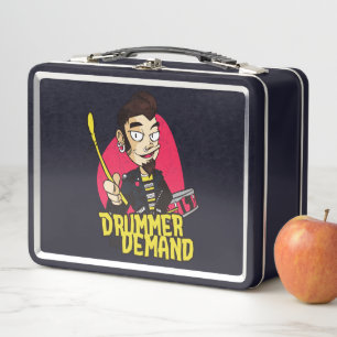 Lunch Box Drummer Guy with Drumsticks Design