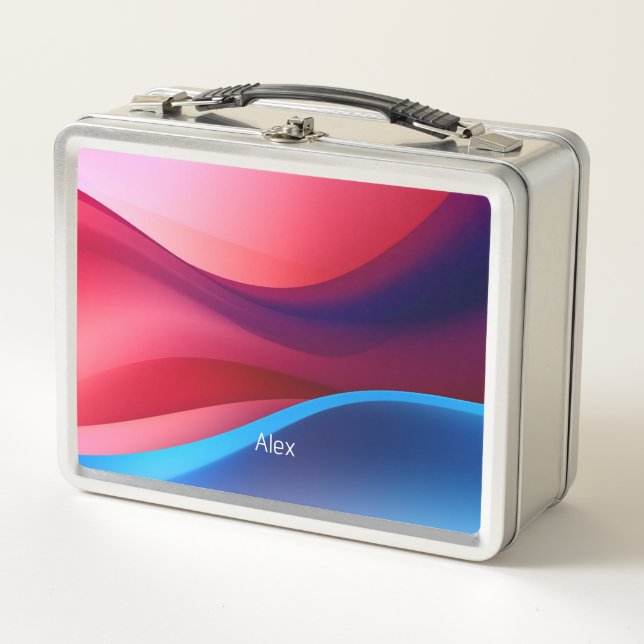 Lunch Box École abstraite bleu foncé violet (Devant)