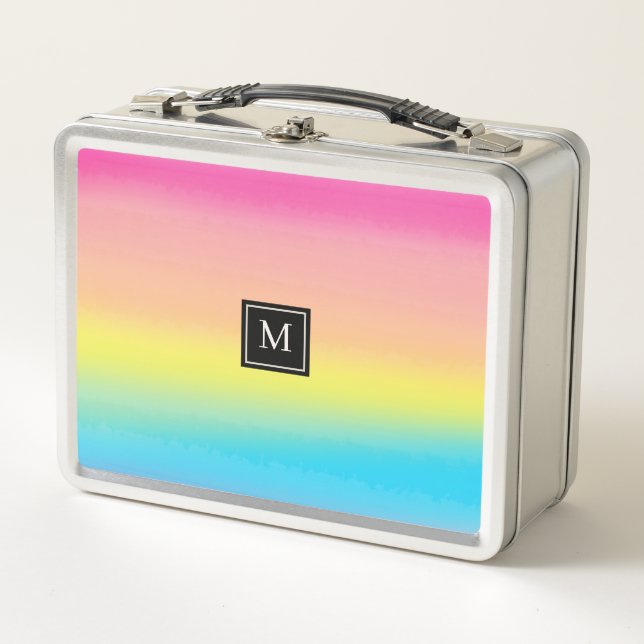 Lunch Box Ecole Monogramme Arc-en-ciel (Devant)
