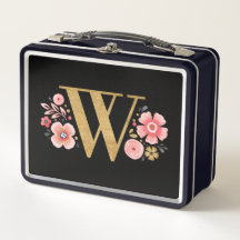Élégant Monogramme floral rose