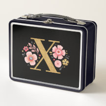 Élégant Monogramme floral rose