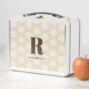 Lunch Box Elégant Palmettos Art Déco des années 1920 Monog