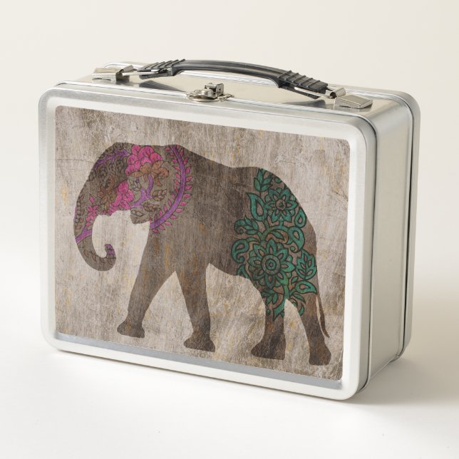 Lunch Box Eléphant asiatique tribal zen (Devant)
