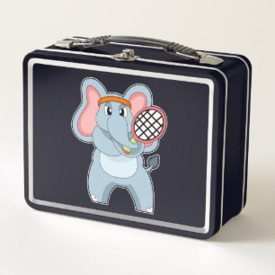 Lunch Box Elephant au Tennis avec raquette de tennis