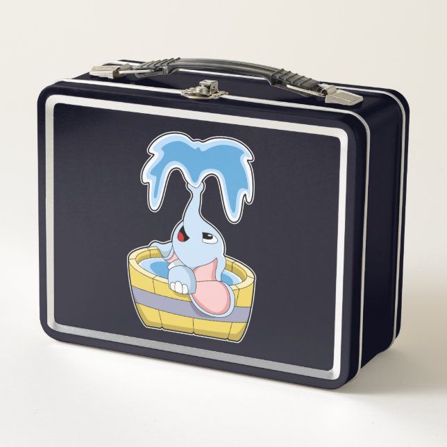 Lunch Box Eléphant avec baignoire remplie d'eau (Devant)