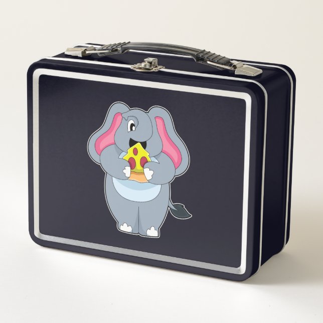 Lunch Box Éléphant avec Pizza (Devant)