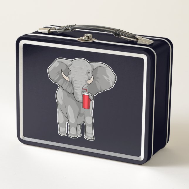 Lunch Box Eléphant Boire de la tasse (Devant)