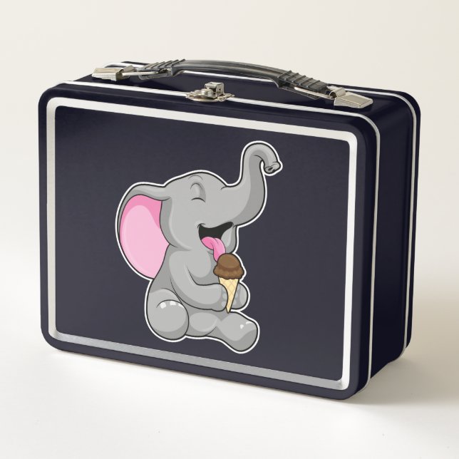 Lunch Box Elephant with chocolate gaufre ice cream (Devant)
