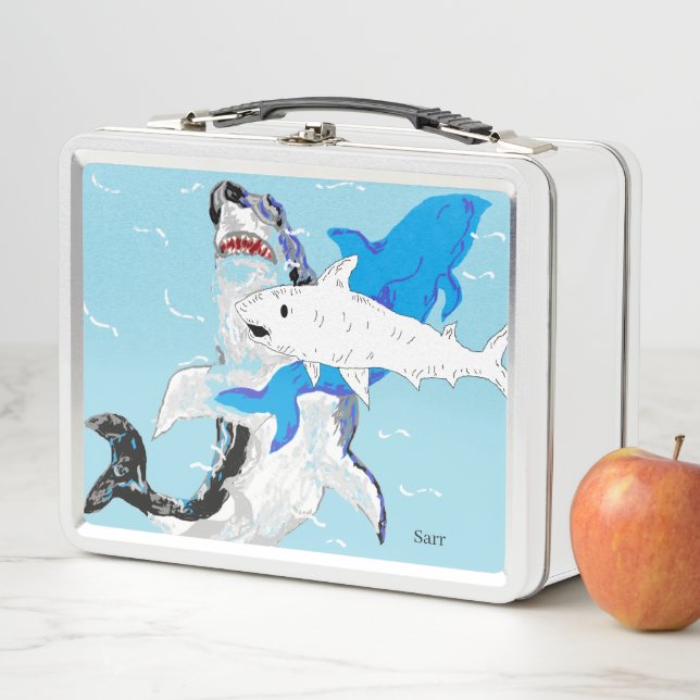 Lunch box en métal: Vie marine (En situation)