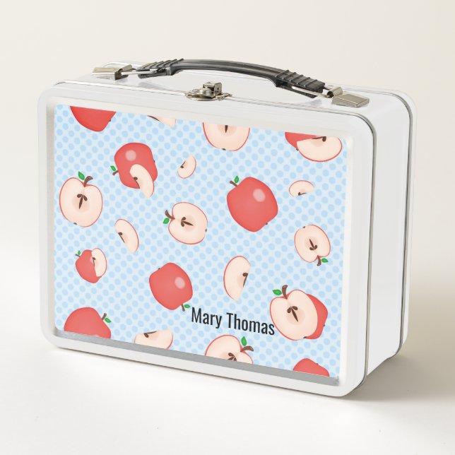Lunch Box Enseignants des pommes et des points personnalisés (Devant)