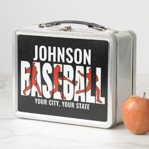 Lunch Box Équipe de baseball AJOUTER NOM Champion Joueur de