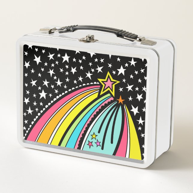 Lunch Box Espace Star de tir arc-en-ciel personnalisé (Devant)
