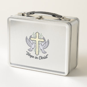 Lunch Box Espoir en Christ Colombe Croix Design Chrétien Vin