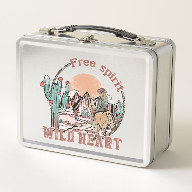 Lunch Box Esprit libre, Coeur sauvage | Pays occidental (Devant)