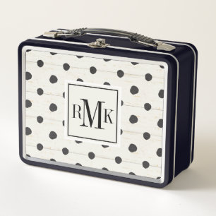 Lunch Box Étape simple trois de signes du monogramme  