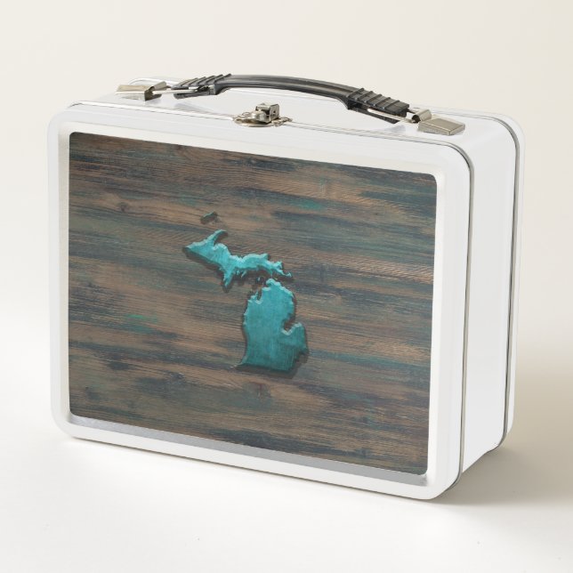 Lunch Box État du Michigan Turquoise (Devant)