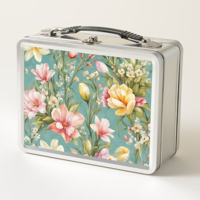 Lunch Box Exquise rose, Magnolia Jaune aux fleurs blanches (Devant)