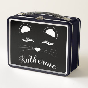 Lunch Box Face de chat noir et blanc