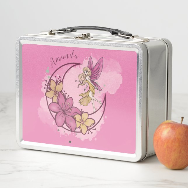 Lunch Box Fée d'Imaginaire mignonne sur la lune, Nom personn (En situation)