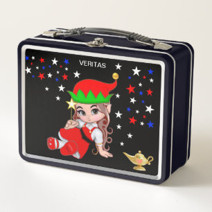 Lunch Box Fée magique mignonne et étoiles en noir