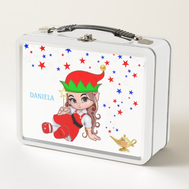 Lunch Box Fée magique mignonne et étoiles sur blanc (Devant)