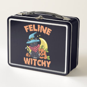 Lunch Box Feline Witchy Funny Éffrayant Halloween Chat Kitte