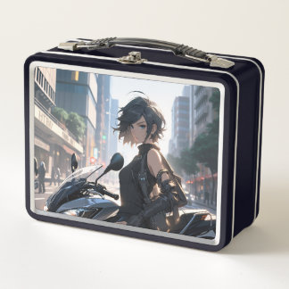 Lunch Box Femme Anime à vélo centre-ville