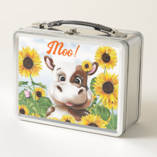 Lunch Box Ferme de tournesols pour enfants vaches