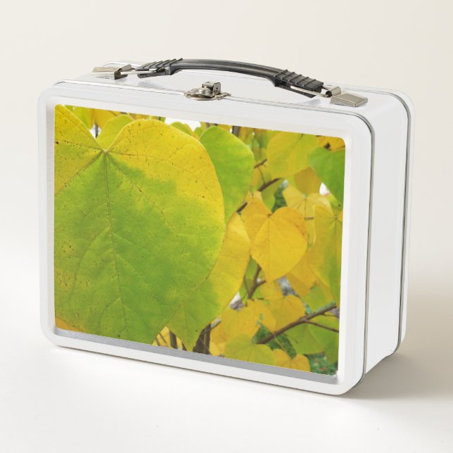 Lunch Box Feuilles rouges jaunes et verts (Devant)
