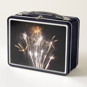 Lunch Box Feux d'artifice blancs et or II Célébration patrio