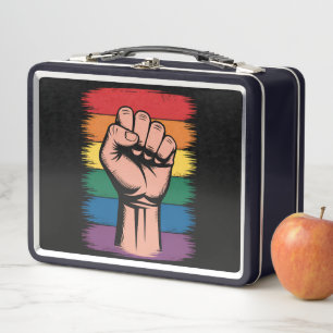 Lunch Box Fierté du poing levé arc-en-ciel LGBTQ soutien dro