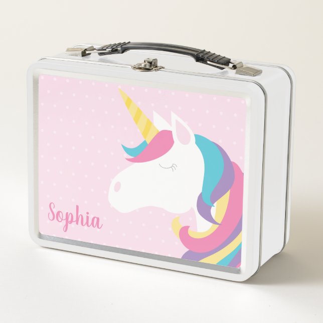 Lunch Box Fille personnalisée mignonne de point de polka de (Devant)