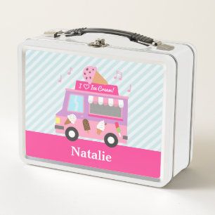 Lunch Box Filles de camion de glace personnalisé rose violet