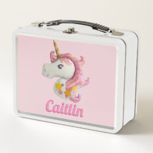 Lunch Box Filles roses personnalisées de licorne