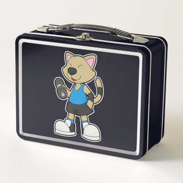 Lunch Box Fitness au chat avec Dumbbell (Devant)