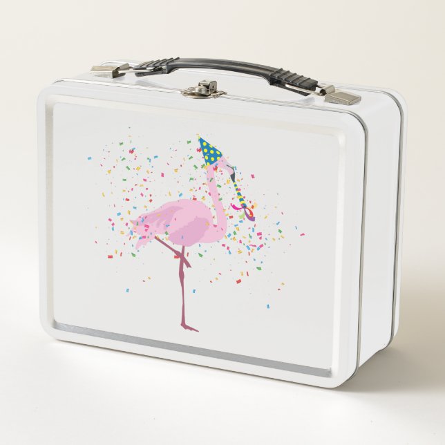 Lunch Box Flamant rose - Animaux à la fête d'anniversaire (Devant)