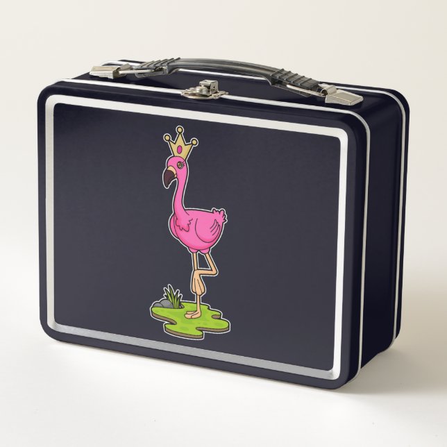 Lunch Box Flamingo as Princess with Crown (Devant)
