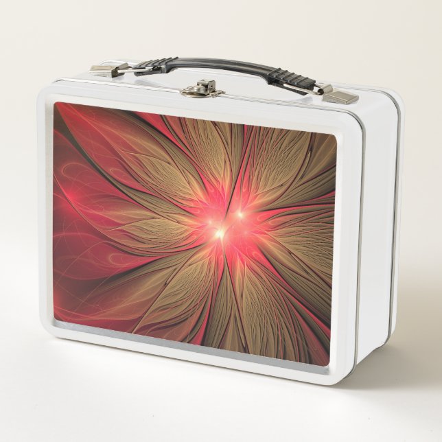 Lunch Box Fleur fractale de fansy rouge (Devant)