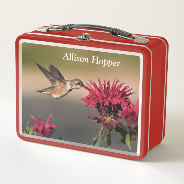 Lunch Box Fleur rouge colibri (Devant)
