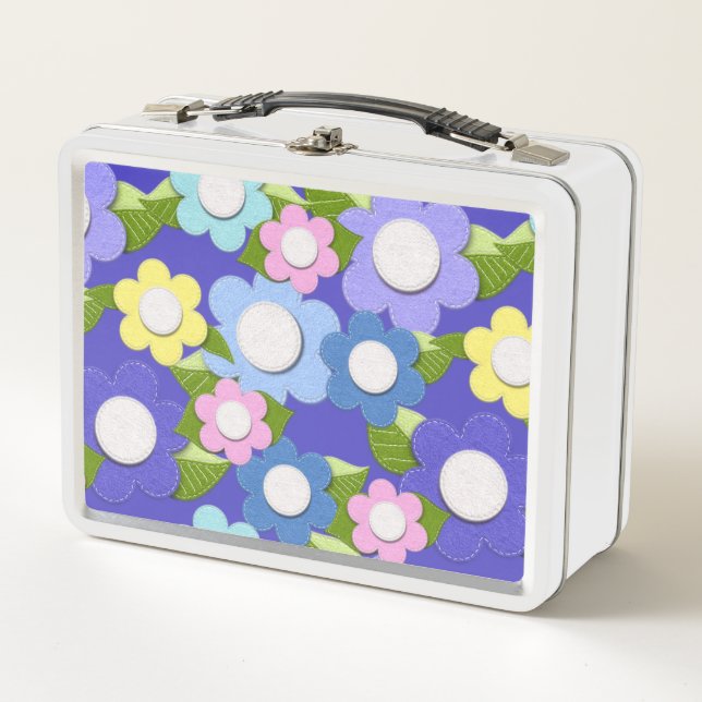 Lunch Box Fleurs De Style Felt Avec Trait Si Mignonne (Devant)