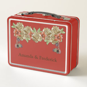 Lunch Box Fleurs en cuir