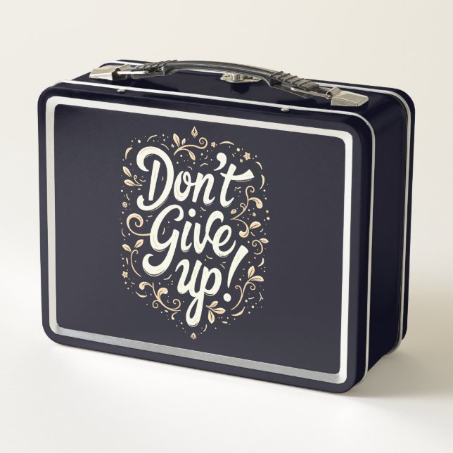 Lunch Box Floral élégant "N'abandonnez pas !" Motivation (Dos)