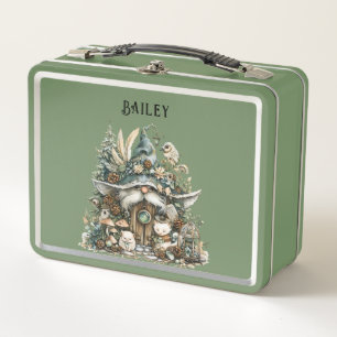 Lunch Box Forêt enchantée personnalisée Gnome vert