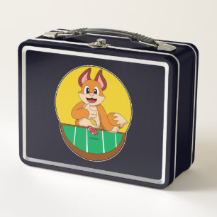 Lunch Box Fox at Poker avec des jetons de Poker