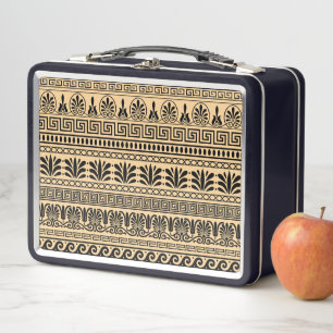 Lunch Box Fret grec, Motif méditerranéen, Brown