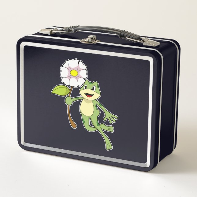 Lunch Box Frog with Flower. (Devant)