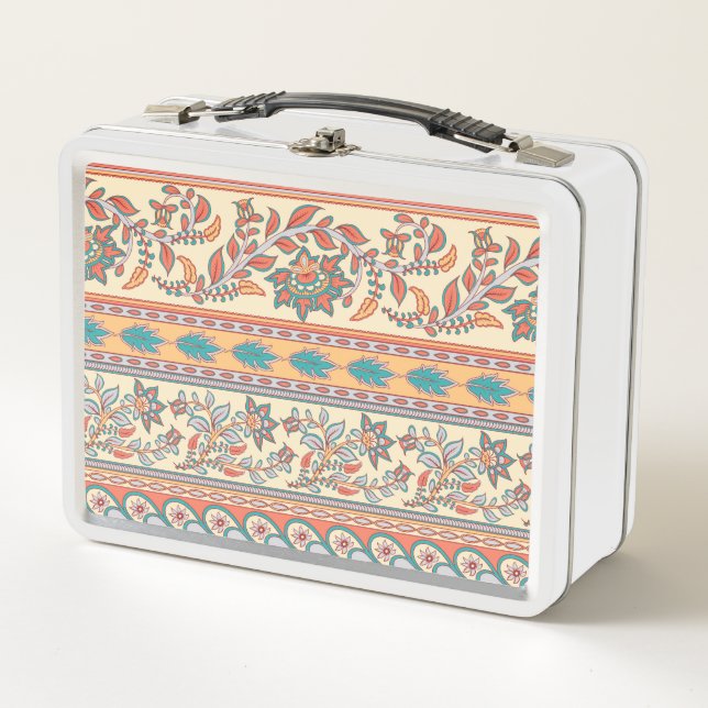Lunch Box Frontières florales indiennes Motif sans joint (Devant)